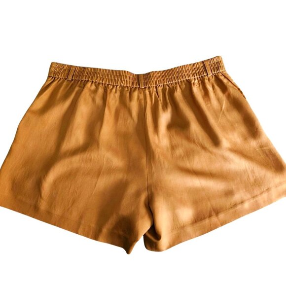 Torrid Plus-size Stretchy Linen Blend High Rise Brown Shorts with Pockets Size24 - Picture 10 of 15